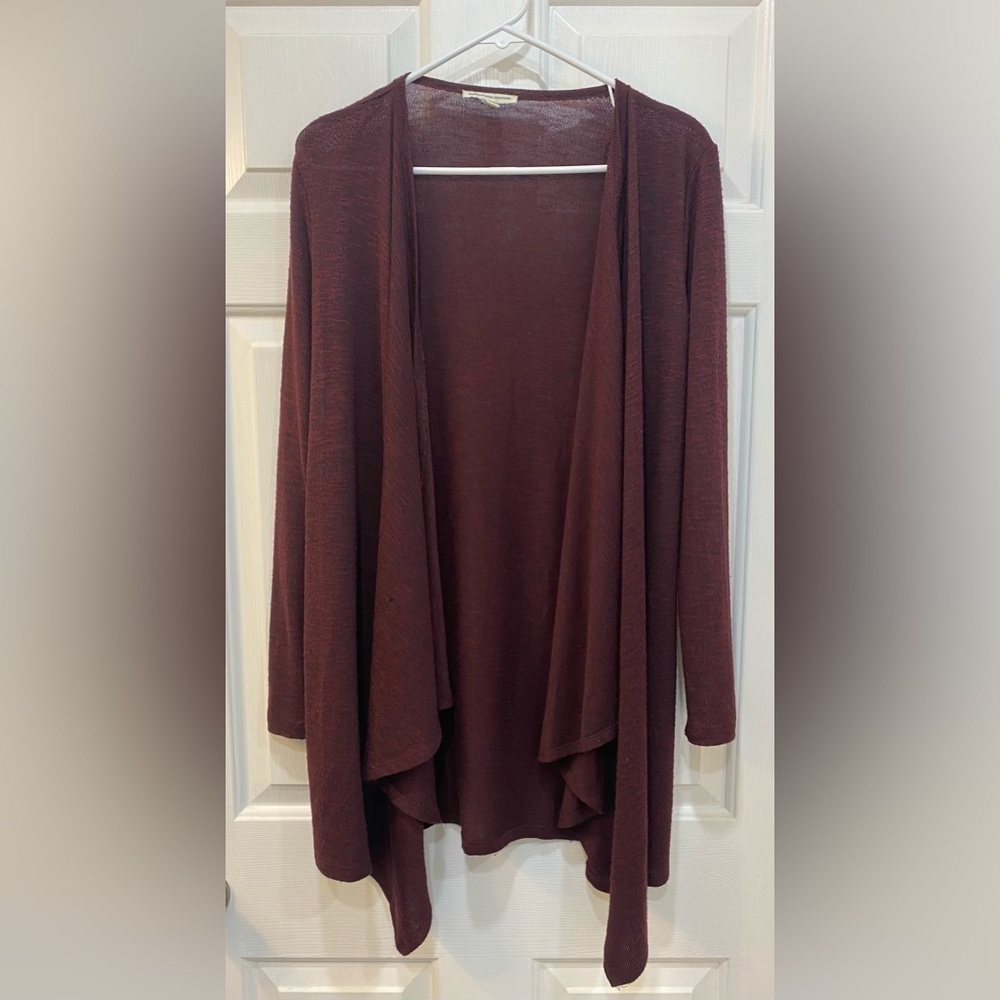 American Eagle Long Lightweight Cardigan Maroon Long‎ Sleeve Women's Size M